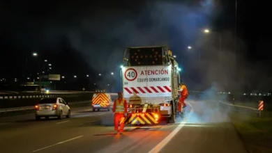 Obras de demarcación vial en la Avenida Circunvalación de Córdoba