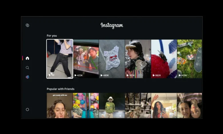 Captura de pantalla de la nueva función Features de Instagram que muestra un video largo en la televisión