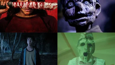 Cartelera de cine con títulos de terror y comedia negra del año 2026